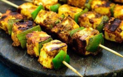 Achari Paneer Tikka (Paneer Shashlik) - Bombay Grill Milton