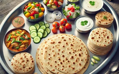 DALL·E 2025-02-22 22.22.55 – A realistic photograph-style image of a Trucker Special meal served on a large stainless steel thali. It includes two vegetable dishes in small bowls, DALL·E 2025-02-22 22.22.55 - A realistic photograph-style image of a Trucker Special meal served on a large stainless steel thali. It includes two vegetable dishes in small bowls,